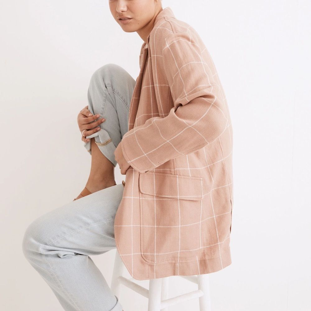Madewell Breezewoven Larsen Blazer in Windowpane